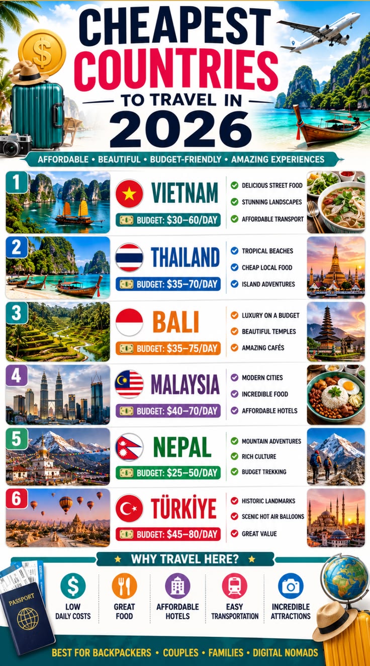 Cheapest Countries to Visit in 2026