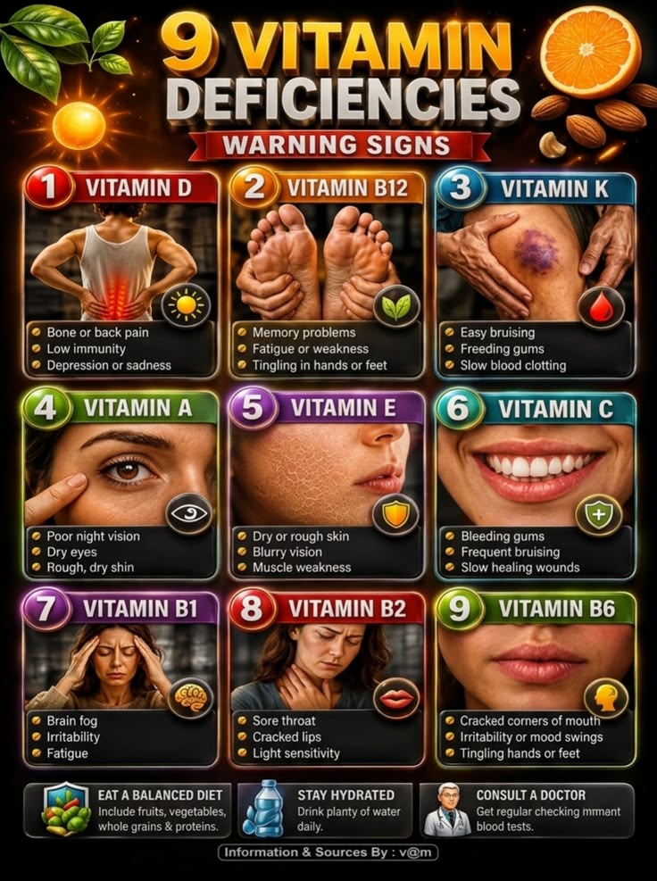 Symptoms of Vitamin Deficiency